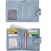 image:imageBOSTANTEN Women Leather Wallet RFID Blocking Bifold Zipper Pocket Wallet Card Case Purse with ID Window1blue