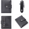 image:imageBOSTANTEN Women Leather Wallet RFID Blocking Bifold Zipper Pocket Wallet Card Case Purse with ID Window1deep grey