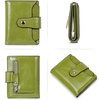 image:imageBOSTANTEN Women Leather Wallet RFID Blocking Bifold Zipper Pocket Wallet Card Case Purse with ID Window1green