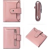 image:imageBOSTANTEN Women Leather Wallet RFID Blocking Bifold Zipper Pocket Wallet Card Case Purse with ID Window1pink