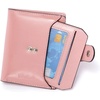 image:imageBOSTANTEN Women Leather Wallet RFID Blocking Bifold Zipper Pocket Wallet Card Case Purse with ID Window1pink