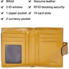 image:imageBOSTANTEN Women Leather Wallet RFID Blocking Bifold Zipper Pocket Wallet Card Case Purse with ID Window1yellow