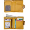 image:imageBOSTANTEN Women Leather Wallet RFID Blocking Bifold Zipper Pocket Wallet Card Case Purse with ID Window1yellow