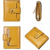 image:imageBOSTANTEN Women Leather Wallet RFID Blocking Bifold Zipper Pocket Wallet Card Case Purse with ID Window1yellow