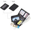 image:imageBOSTANTEN Women Leather Wallet RFID Blocking Bifold Zipper Pocket Wallet Card Case Purse with ID Window2black pebble