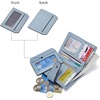 image:imageBOSTANTEN Women Leather Wallet RFID Blocking Bifold Zipper Pocket Wallet Card Case Purse with ID Window2blue pebble