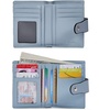 image:imageBOSTANTEN Women Leather Wallet RFID Blocking Bifold Zipper Pocket Wallet Card Case Purse with ID Window2blue pebble