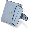 image:imageBOSTANTEN Women Leather Wallet RFID Blocking Bifold Zipper Pocket Wallet Card Case Purse with ID Window2blue pebble