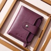 image:imageBOSTANTEN Women Leather Wallet RFID Blocking Bifold Zipper Pocket Wallet Card Case Purse with ID Window2purple pebble