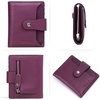 image:imageBOSTANTEN Women Leather Wallet RFID Blocking Bifold Zipper Pocket Wallet Card Case Purse with ID Window2purple pebble