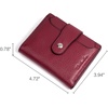 image:imageBOSTANTEN Women Leather Wallet RFID Blocking Bifold Zipper Pocket Wallet Card Case Purse with ID Window2red pebble