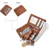 image:imageBOSTANTEN Women Leather Wallet RFID Blocking Bifold Zipper Pocket Wallet Card Case Purse with ID Window3Brown