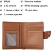 image:imageBOSTANTEN Women Leather Wallet RFID Blocking Bifold Zipper Pocket Wallet Card Case Purse with ID Window3Brown