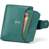image:imageBOSTANTEN Women Leather Wallet RFID Blocking Bifold Zipper Pocket Wallet Card Case Purse with ID Window3Peacock Blue