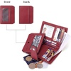image:imageBOSTANTEN Women Leather Wallet RFID Blocking Bifold Zipper Pocket Wallet Card Case Purse with ID Window3Wine Red