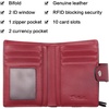 image:imageBOSTANTEN Women Leather Wallet RFID Blocking Bifold Zipper Pocket Wallet Card Case Purse with ID Window3Wine Red