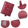 image:imageBOSTANTEN Women Leather Wallet RFID Blocking Bifold Zipper Pocket Wallet Card Case Purse with ID Window3Wine Red