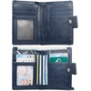 image:imageBOSTANTEN Women Leather Wallet RFID Blocking Bifold Zipper Pocket Wallet Card Case Purse with ID Window5Navy