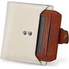 image:imageBOSTANTEN Women Leather Wallet RFID Blocking Bifold Zipper Pocket Wallet Card Case Purse with ID WindowBeige with Brown