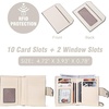 image:imageBOSTANTEN Women Leather Wallet RFID Blocking Bifold Zipper Pocket Wallet Card Case Purse with ID WindowBlackBeige