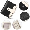 image:imageBOSTANTEN Women Leather Wallet RFID Blocking Bifold Zipper Pocket Wallet Card Case Purse with ID WindowBlackBeige