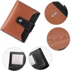 image:imageBOSTANTEN Women Leather Wallet RFID Blocking Bifold Zipper Pocket Wallet Card Case Purse with ID WindowBrownBlack