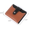 image:imageBOSTANTEN Women Leather Wallet RFID Blocking Bifold Zipper Pocket Wallet Card Case Purse with ID WindowBrownBlack