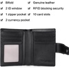 image:imageBOSTANTEN Women Leather Wallet RFID Blocking Bifold Zipper Pocket Wallet Card Case Purse with ID WindowBrownBlack