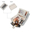 image:imageBOSTANTEN Women Leather Wallet RFID Blocking Bifold Zipper Pocket Wallet Card Case Purse with ID WindowFloral Pattern Beige