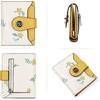 image:imageBOSTANTEN Women Leather Wallet RFID Blocking Bifold Zipper Pocket Wallet Card Case Purse with ID WindowFloral Yellow