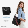 image:imageBOSTANTEN Womens Leather Designer Handbags Tote Purses Shoulder Bucket BagsA01black