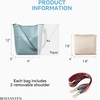 image:imageBOSTANTEN Womens Leather Designer Handbags Tote Purses Shoulder Bucket BagsA02blue