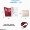 image:imageBOSTANTEN Womens Leather Designer Handbags Tote Purses Shoulder Bucket BagsA07wine Red
