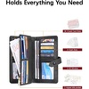 image:imageBOSTANTEN Womens Leather Wallets RFID Blocking Large Capacity Credit Card Holder Phone Clutch Rose RedBBlackoil wax