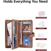 image:imageBOSTANTEN Womens Leather Wallets RFID Blocking Large Capacity Credit Card Holder Phone Clutch Rose RedBVegan Brown