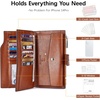 image:imageBOSTANTEN Womens Leather Wallets RFID Blocking Large Capacity Credit Card Holder Phone Clutch Rose RedCOrange Brown