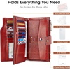 image:imageBOSTANTEN Womens Leather Wallets RFID Blocking Large Capacity Credit Card Holder Phone Clutch Rose RedCRose Red