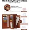 image:imageBOSTANTEN Womens Leather Wallets RFID Blocking Large Capacity Credit Card Holder Phone Clutch Rose RedDBrown Red
