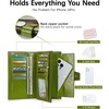 image:imageBOSTANTEN Womens Leather Wallets RFID Blocking Large Capacity Credit Card Holder Phone Clutch Rose RedDGreen