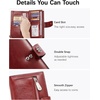 image:imageBOSTANTEN Womens Leather Wallets RFID Blocking Large Capacity Credit Card Holder Phone Clutch Rose RedDWine Red