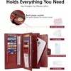 image:imageBOSTANTEN Womens Leather Wallets RFID Blocking Large Capacity Credit Card Holder Phone Clutch Rose RedDWine Red