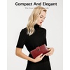 image:imageBOSTANTEN Womens Leather Wallets RFID Blocking Large Capacity Credit Card Holder Phone Clutch Rose RedDWine Red