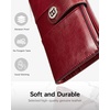 image:imageBOSTANTEN Womens Leather Wallets RFID Blocking Large Capacity Credit Card Holder Phone Clutch Rose RedFWine RedDouble Zipper