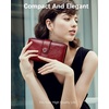 image:imageBOSTANTEN Womens Leather Wallets RFID Blocking Large Capacity Credit Card Holder Phone Clutch Rose RedFWine RedDouble Zipper