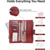 image:imageBOSTANTEN Womens Leather Wallets RFID Blocking Large Capacity Credit Card Holder Phone Clutch Rose RedFWine RedDouble Zipper