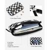 image:imageBOSTANTEN Wristlet Wallets for Women RFID Checkered Wallet with ID Window Nylon Wristlet Purse with 3 ZippersBlack