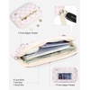 image:imageBOSTANTEN Wristlet Wallets for Women RFID Checkered Wallet with ID Window Nylon Wristlet Purse with 3 ZippersDusty Pink