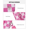 image:imageBOSTANTEN Wristlet Wallets for Women RFID Checkered Wallet with ID Window Nylon Wristlet Purse with 3 ZippersRose Red