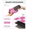 image:imageBOSTANTEN Wristlet Wallets for Women RFID Checkered Wallet with ID Window Nylon Wristlet Purse with 3 ZippersRose Red