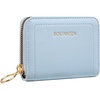 image:imageBOSTANTEN Credit Card Holder RFID Leather Small Wallets Woman Accordion Zipper Card Wallet BeigeSky Blue